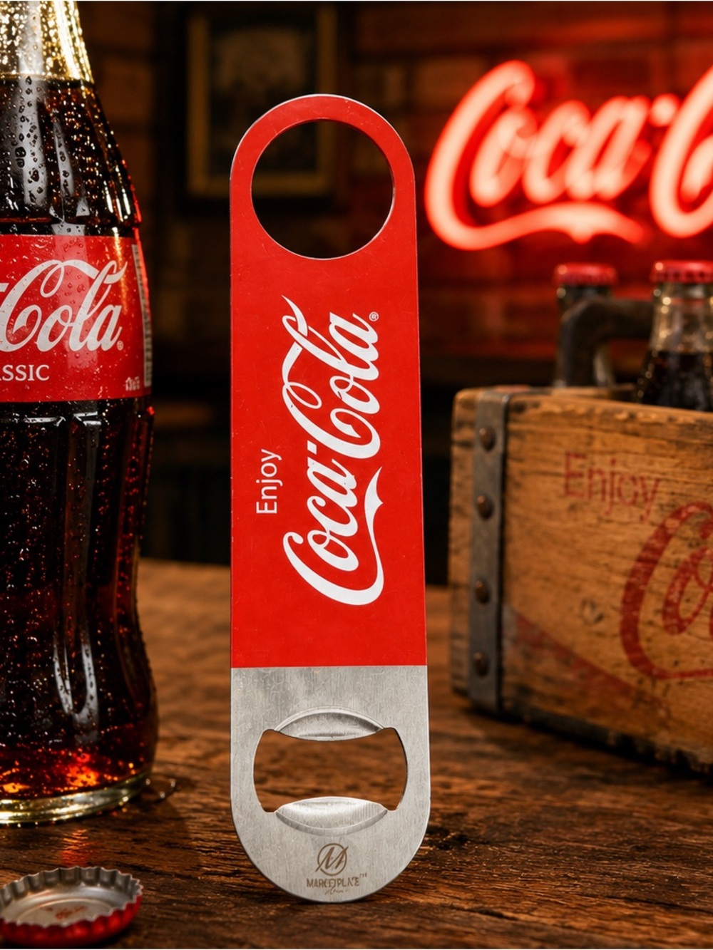 Coca-Cola Bartender Bottle Opener Red Stainless Steel Bar Tool Coke Promo